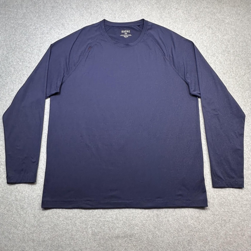 Rhone Reign T Shirt Mens XXL Navy Blue Long Sleeve Performance Athletic Tee